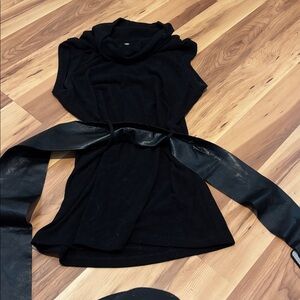 Elegant Black Women's Top with Sash